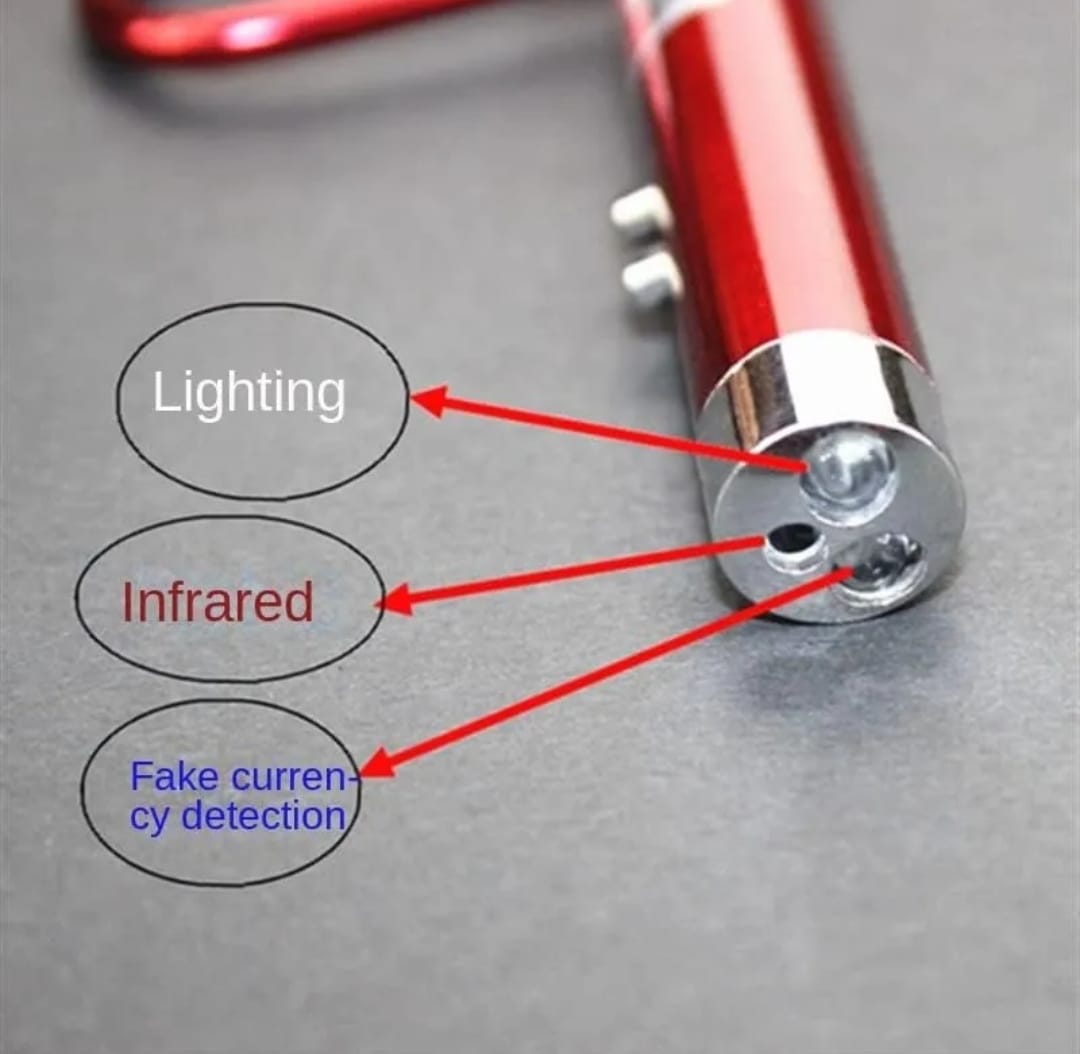 Llavero Laser 3 en 1 Linterna Luz Ultravioleta Y Puntero