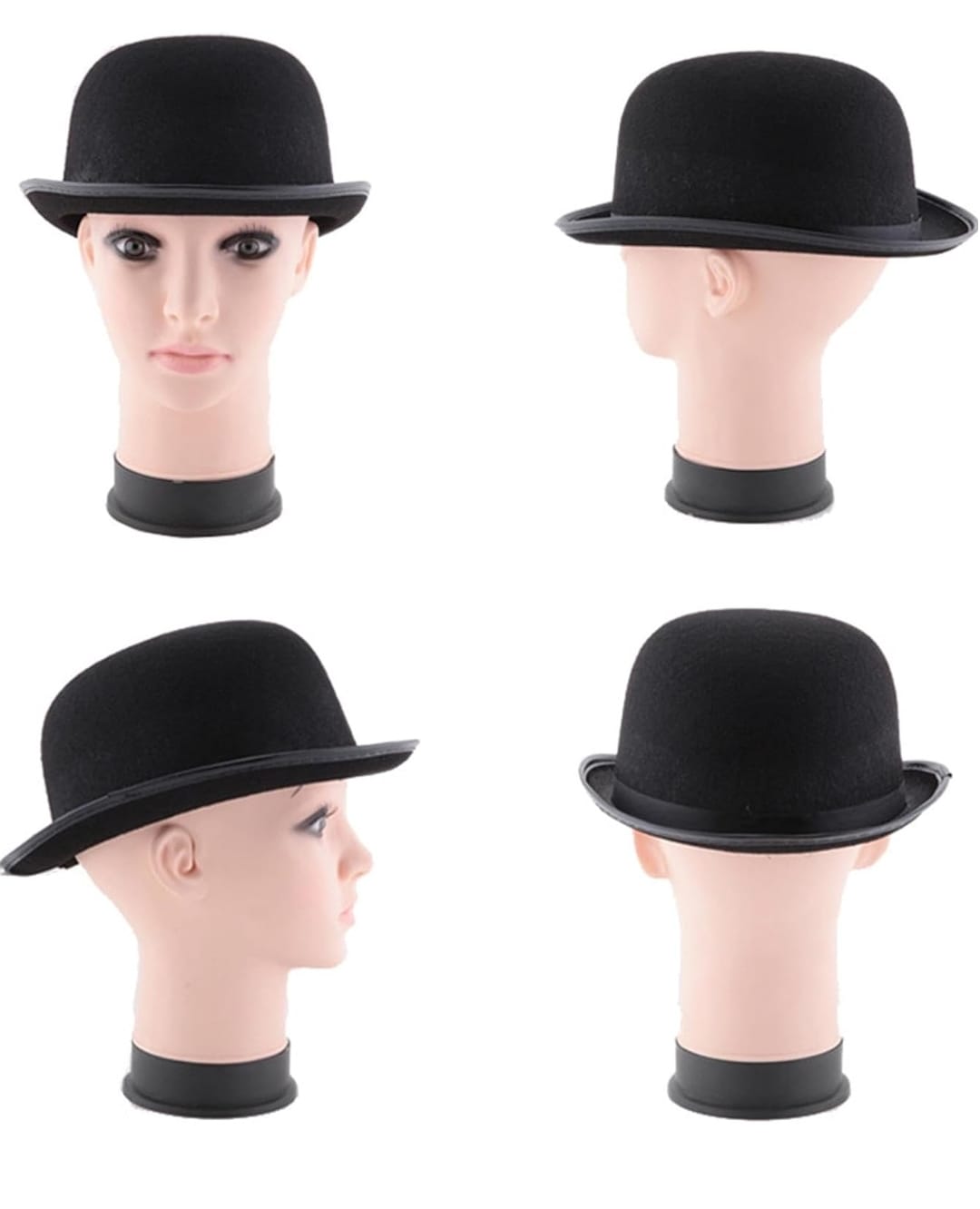 Gorro Sombrero Estilo Bombin Negro En Fieltro