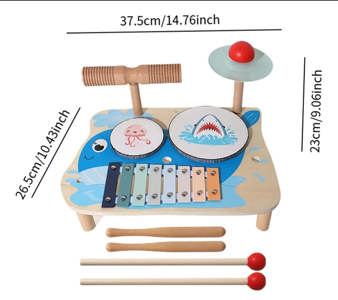 Mesa Musical En Madera Montessori Percusión 5 En 1