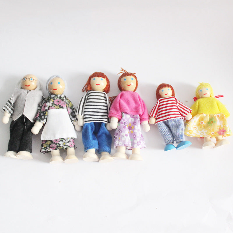 Familia en madera 6 integrantes Montessori