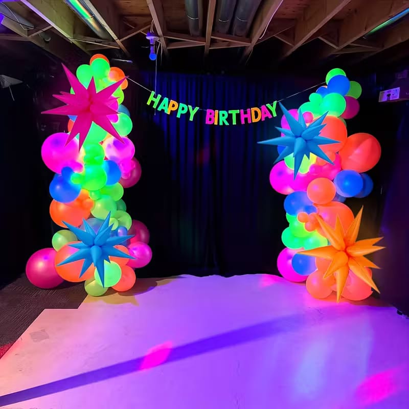 Estrella 3d Globo Multipunta Fluo Neon 41'