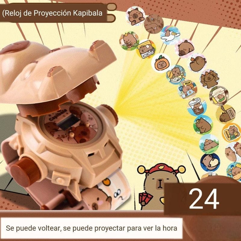 Reloj Proyector Capibara 24 Imágenes