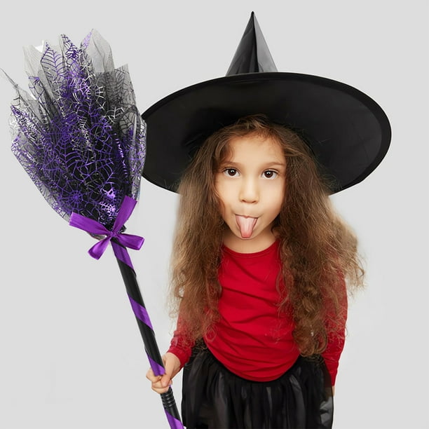 Escoba De Bruja 90cm Dos Colores Disfraz Halloween