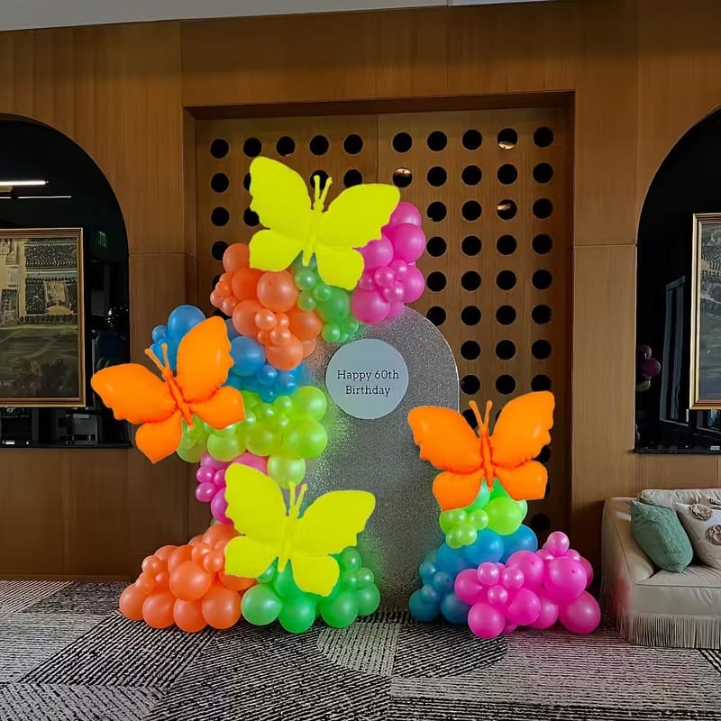 Globo De Mariposa Fluo Neon Pack X3 98x72