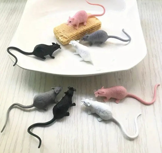 Mini Ratones De Plastico Pack X12 3cm