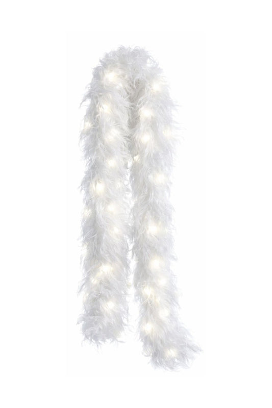 Boa De Plumas Blancas Con Luz Led 1.8 Mts