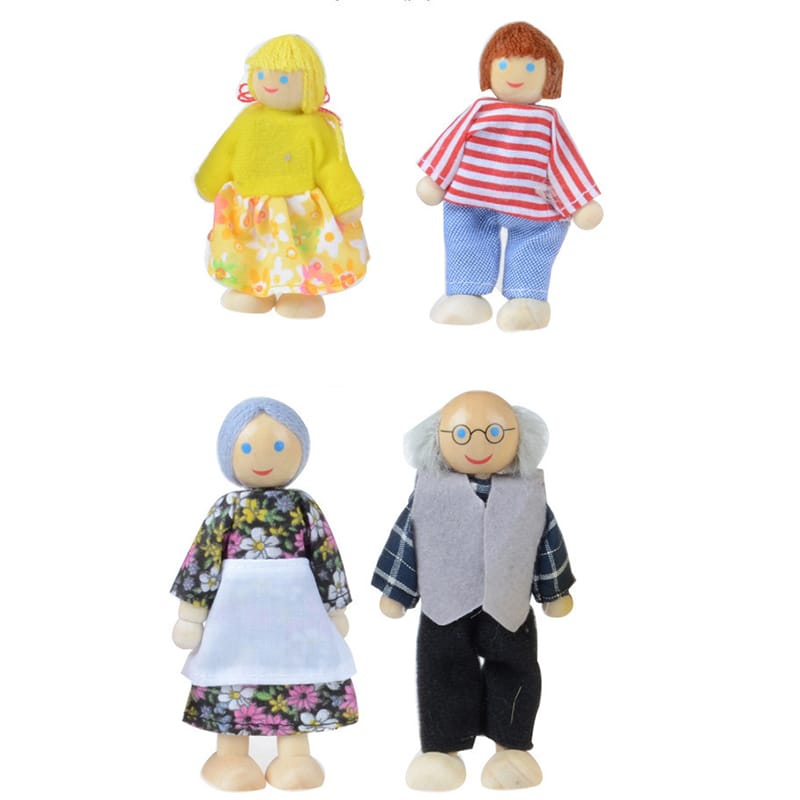 Familia en madera 6 integrantes Montessori