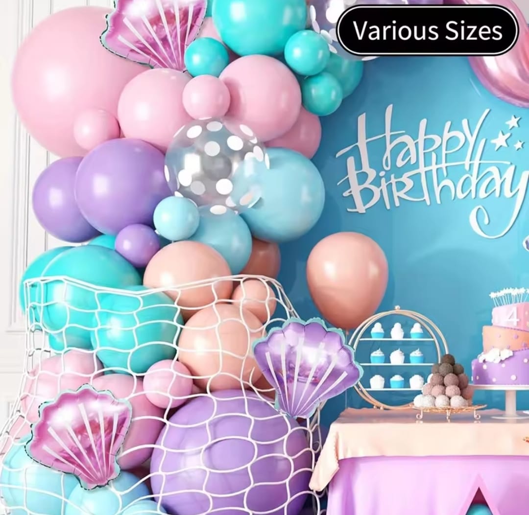 Pack De Globos De Sirena 99 Pcs Decoracion Cumple