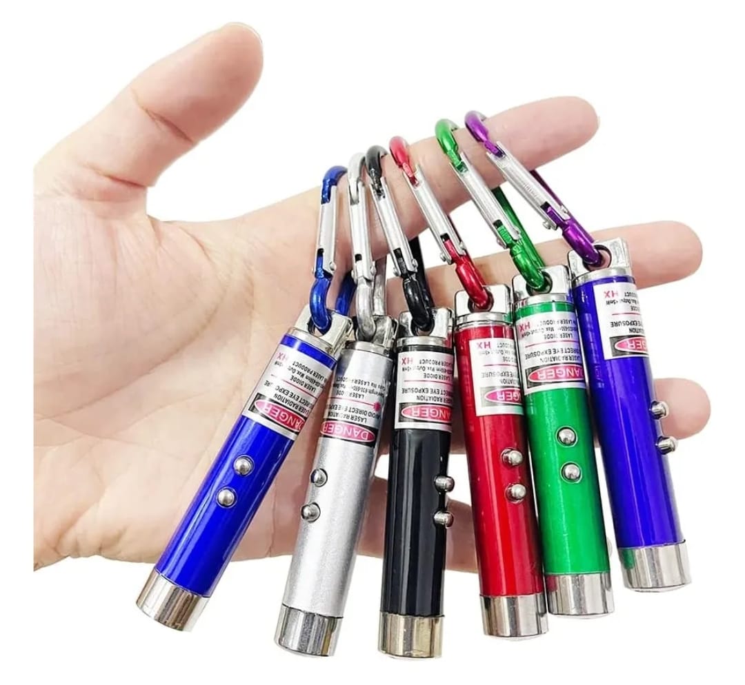 Llavero Laser 3 en 1 Linterna Luz Ultravioleta Y Puntero