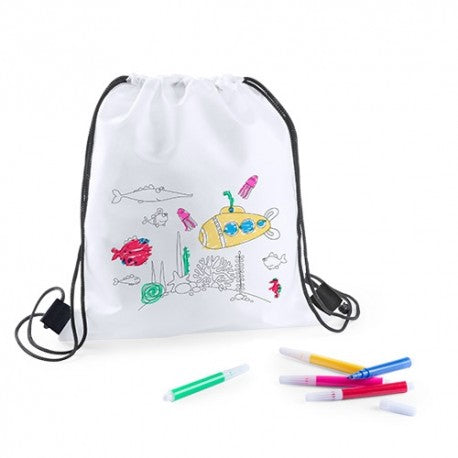 Bolso Mochila Para Colorear 30x25 Cm Pack X6