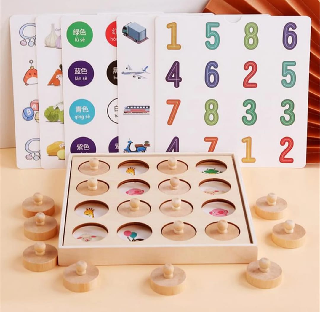 Juego De Memoria Didactico De Madera Montessori