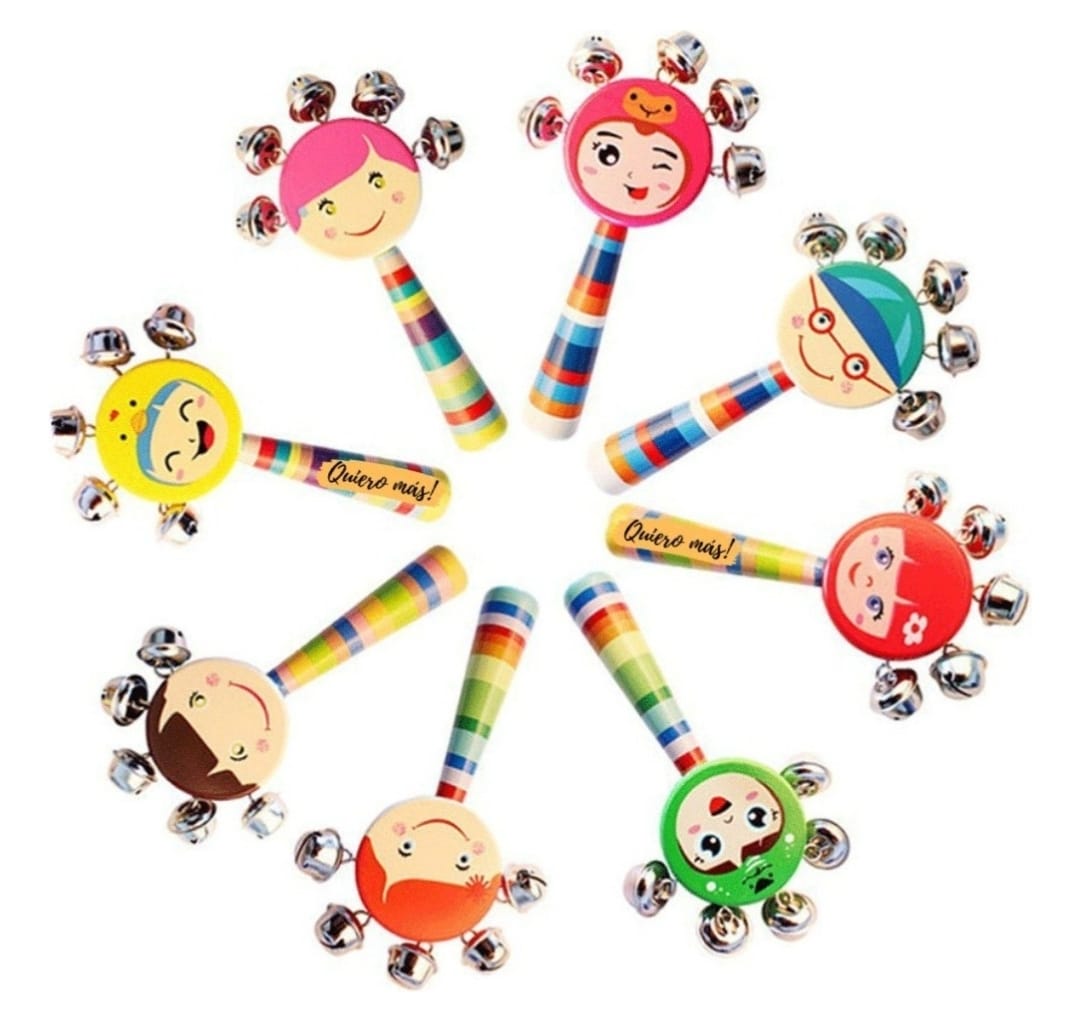 Sonajero Con Cascabeles En Madera 16cm