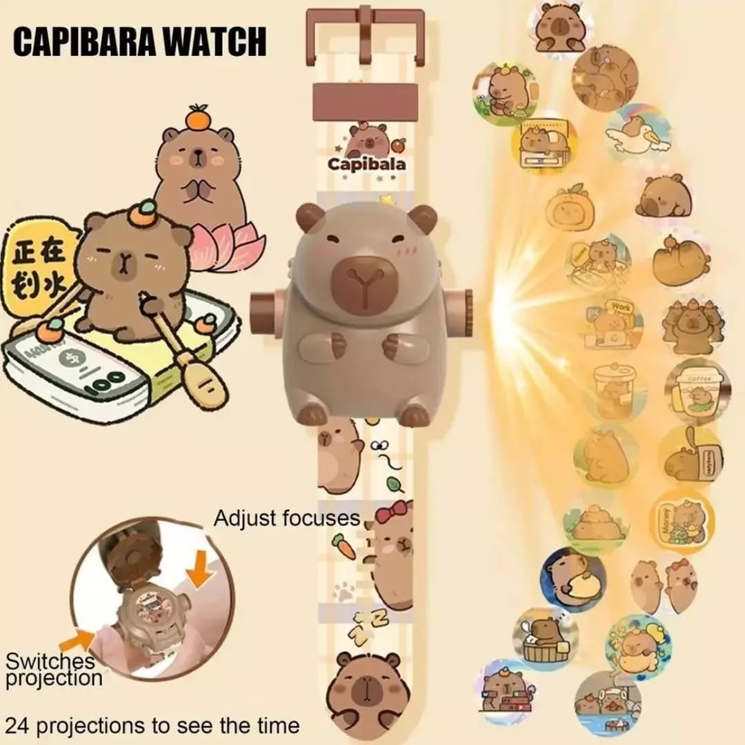 Reloj Proyector Capibara 24 Imágenes