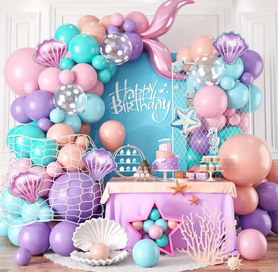 Pack De Globos De Sirena 99 Pcs Decoracion Cumple