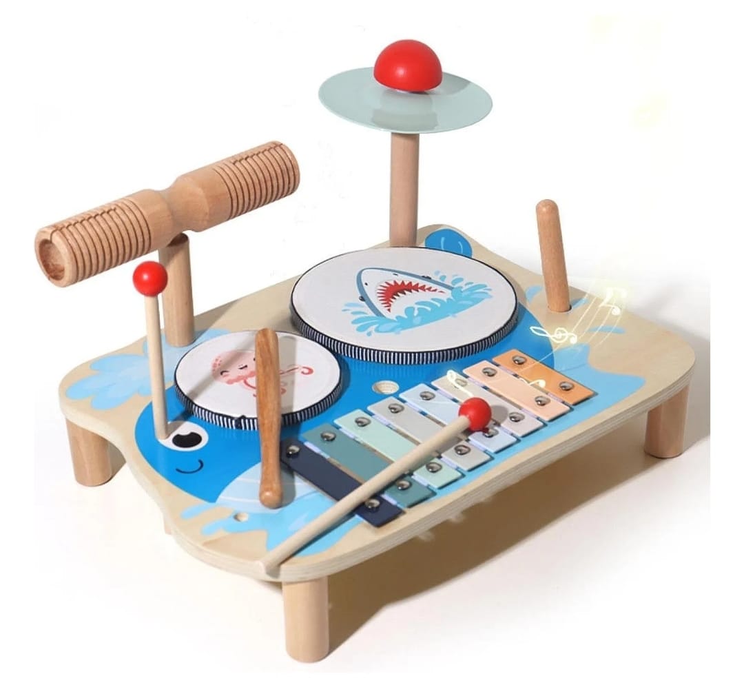 Mesa Musical En Madera Montessori Percusión 5 En 1