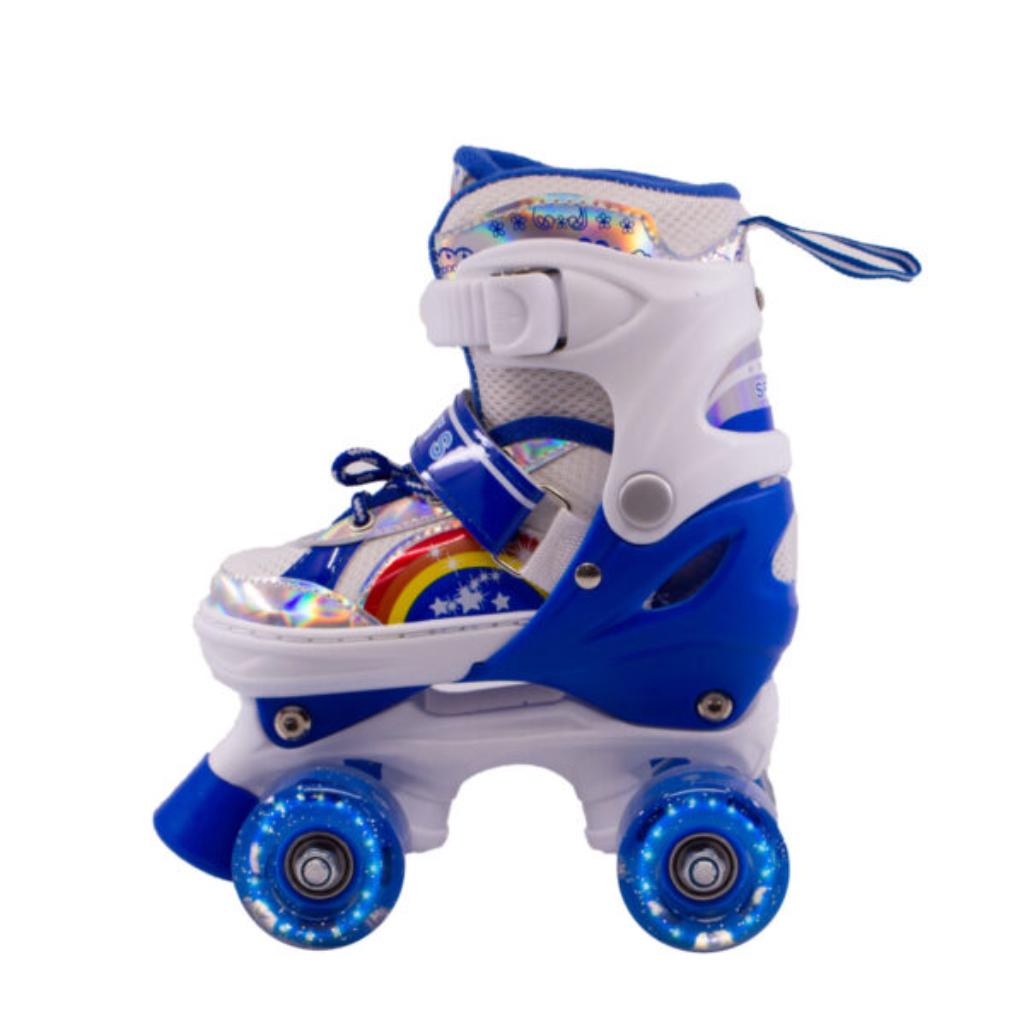 Patines Infantiles Ajustable C/luz Diseño Arcoíris