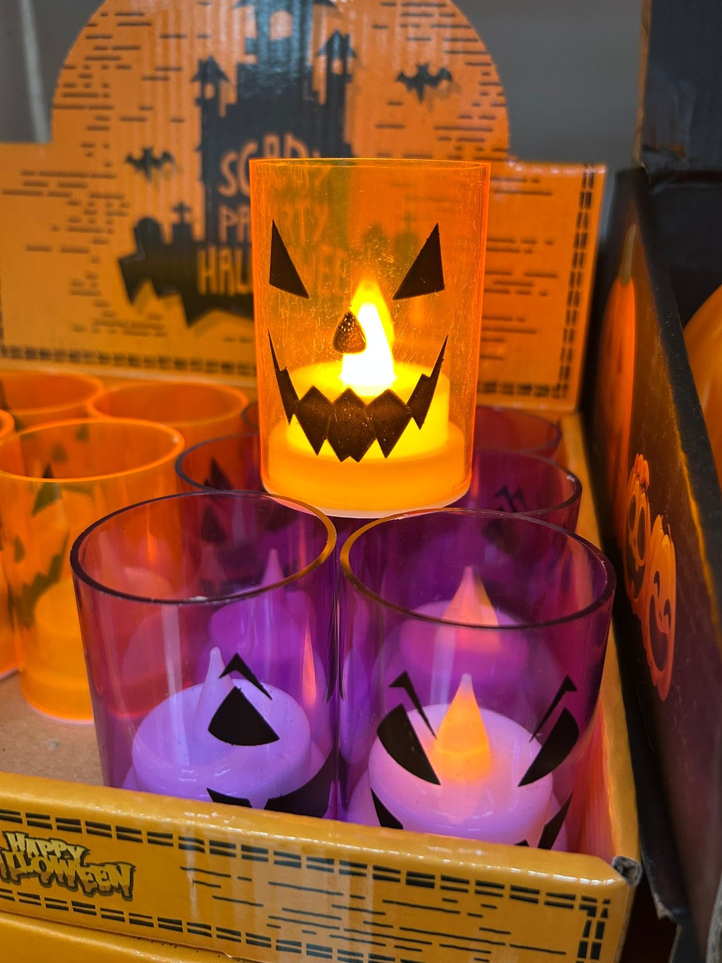 Vela Led En Acrílico 7cm A Pila Pack X2 Halloween