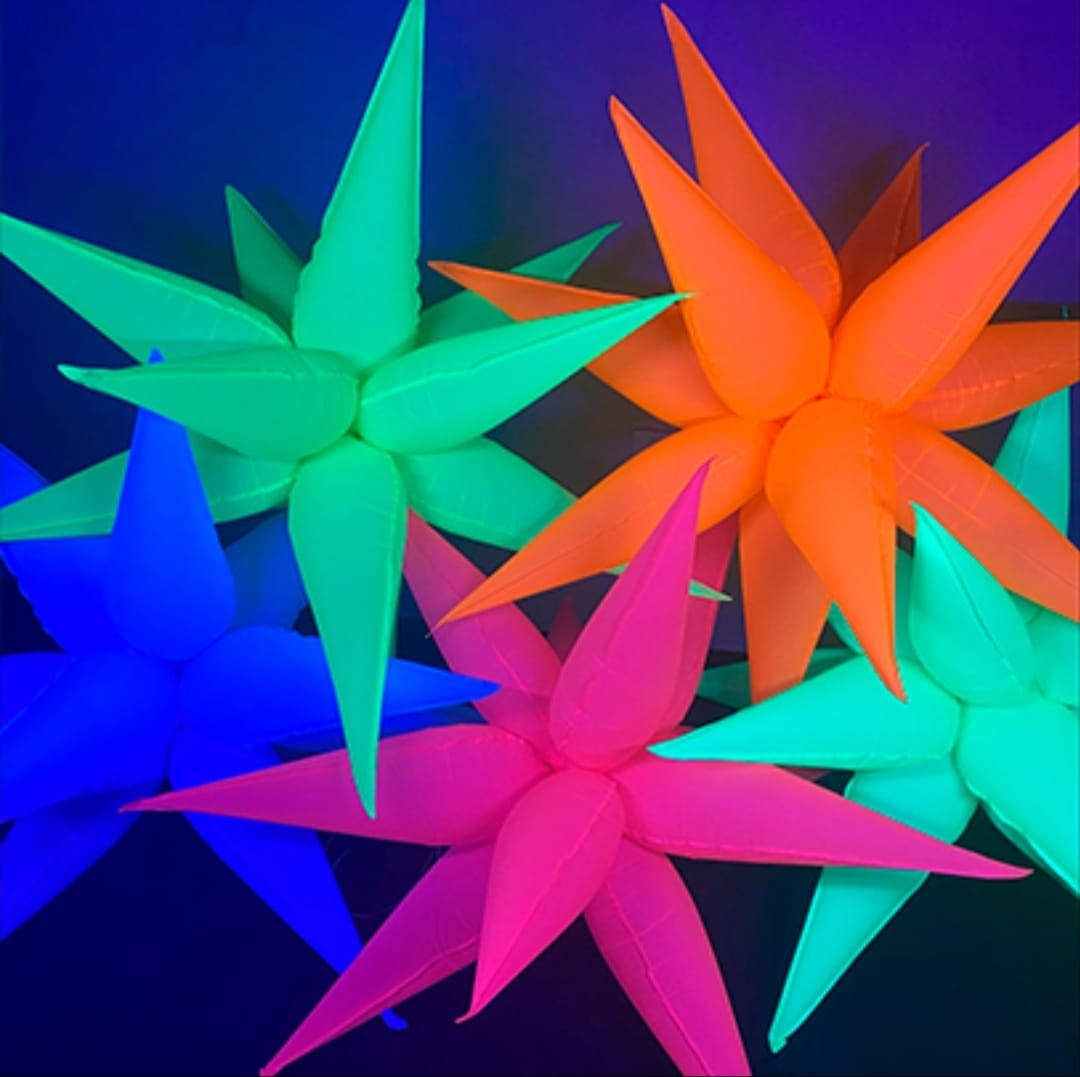 Estrella 3d Globo Multipunta Fluo Neon 41'