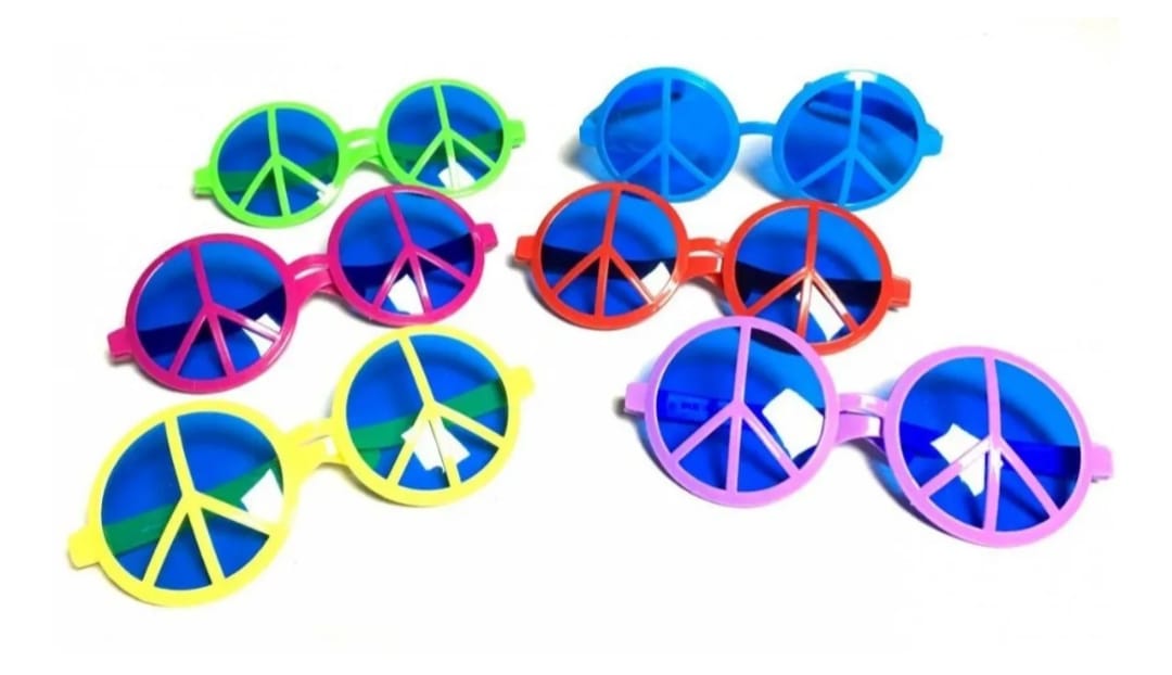 Lentes Gigantes Símbolo De La Paz 25cm