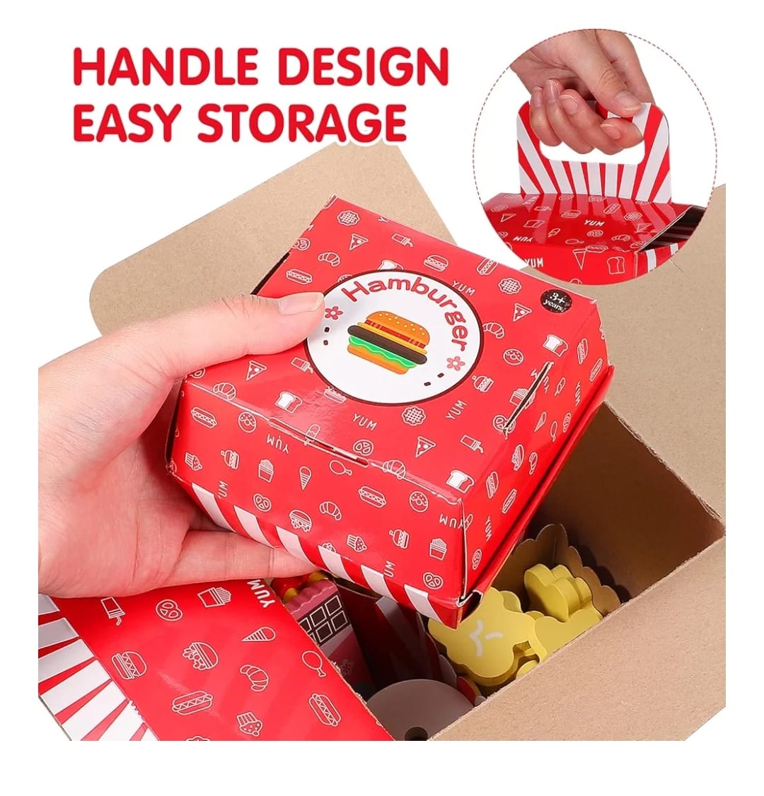 Juego Hamburguesa Caja Comida En Madera Montessori
