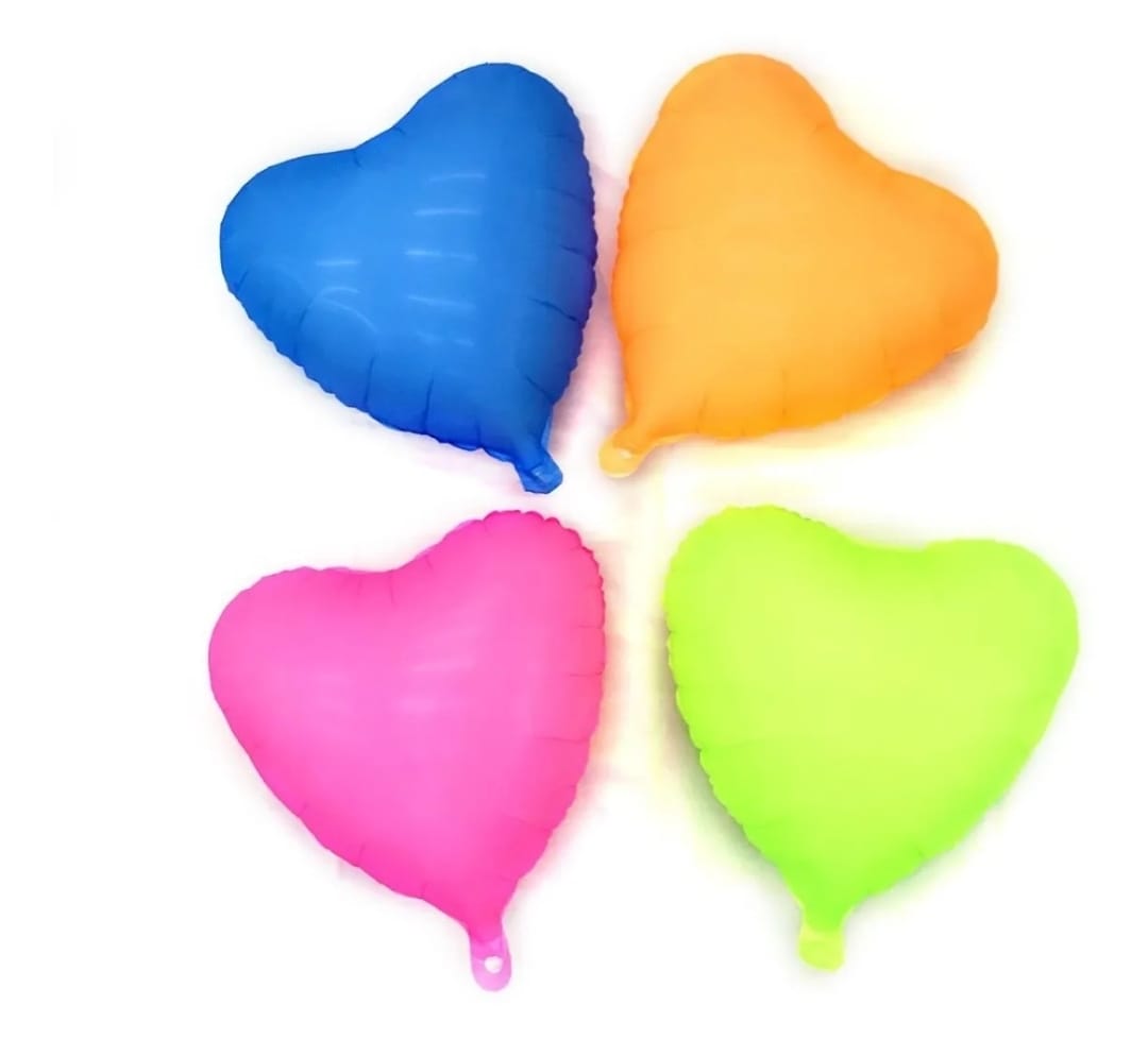 Globos De Corazón Neon Fluo Pack X3 Decoracion