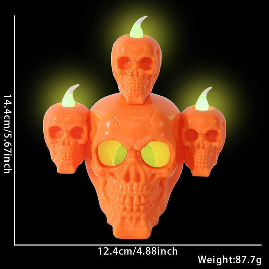 Lampara De Calavera Con Humo 14cm Deco Halloween
