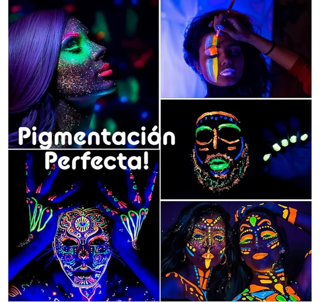 Maquillaje Pintura Facial Y Corporal Neon En Pincel