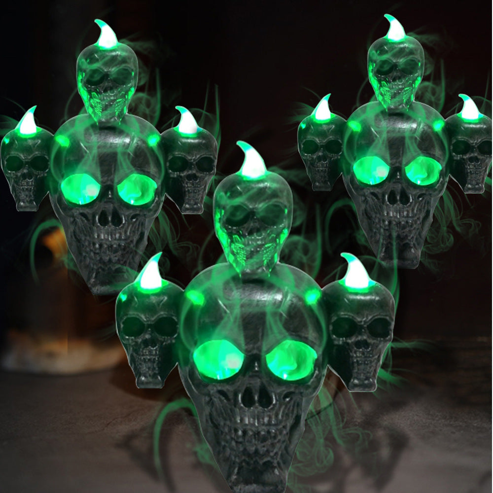 Lampara De Calavera Con Humo 14cm Deco Halloween