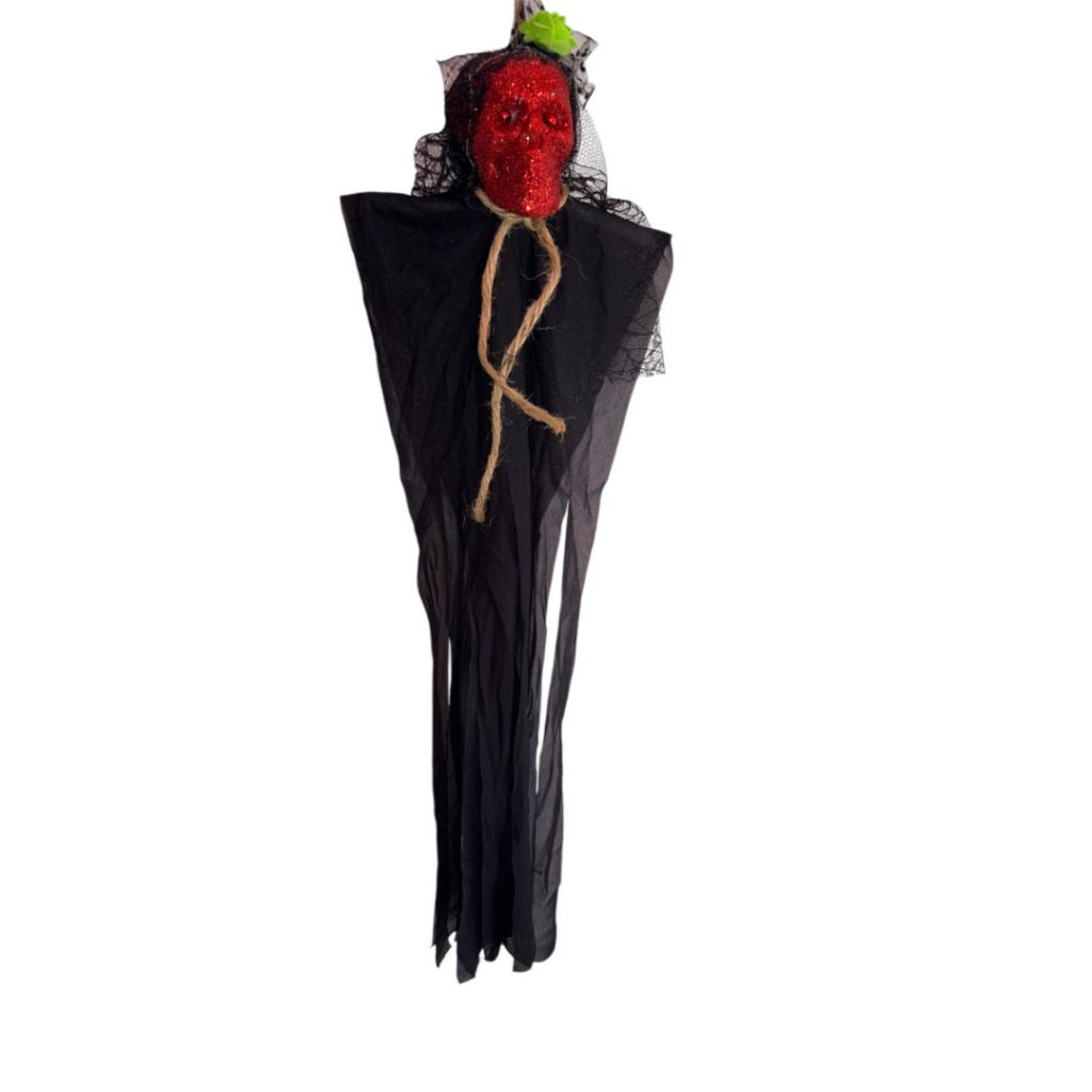 Decoración Halloween Calavera De Espuma Y Tela 25cm