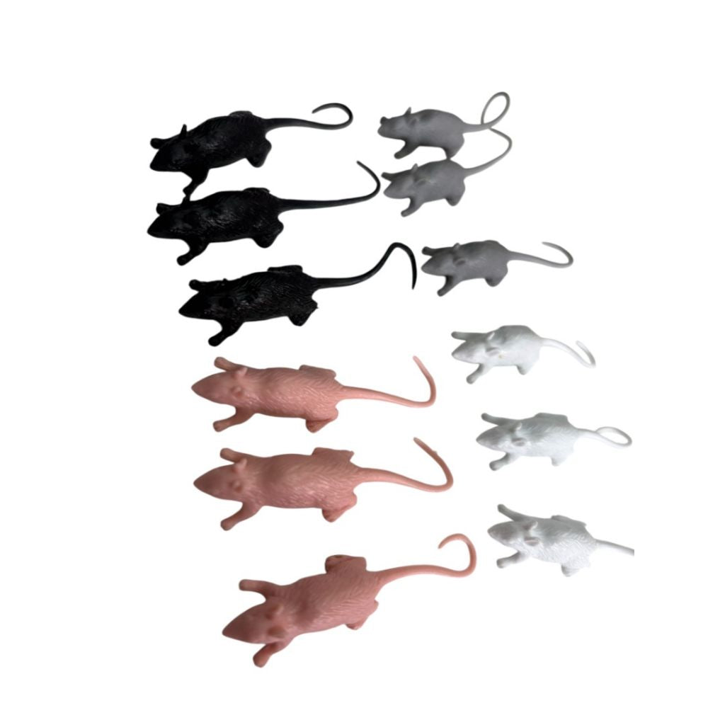 Mini Ratones De Plastico Pack X12 3cm