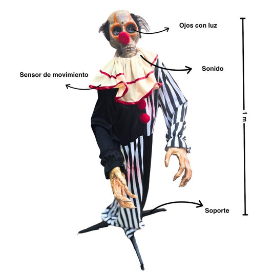 Payaso De Terror Animatronics Halloween Con Sensor