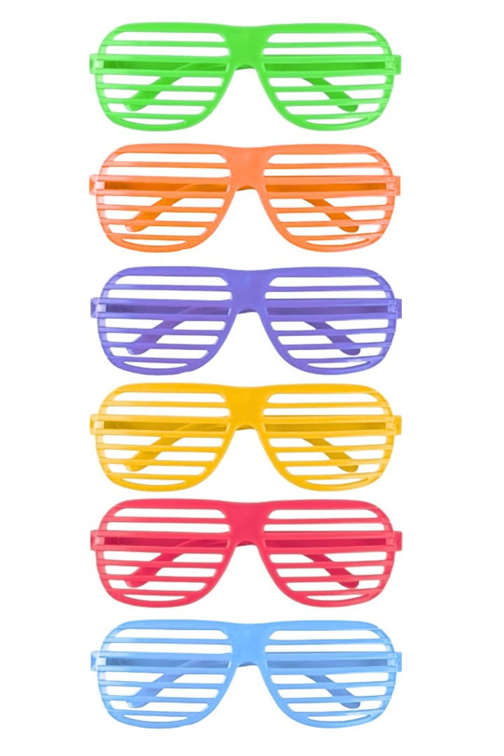 Anteojo Rejilla Plástico Fluo X12 Multicolor Lisos