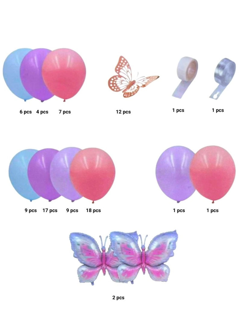 Set Globos Mariposa Decoración Fiestas 88pcs