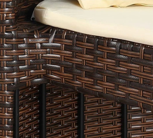 Juego De Balcón Ratán Sintético Mesa Y 2 Sillas