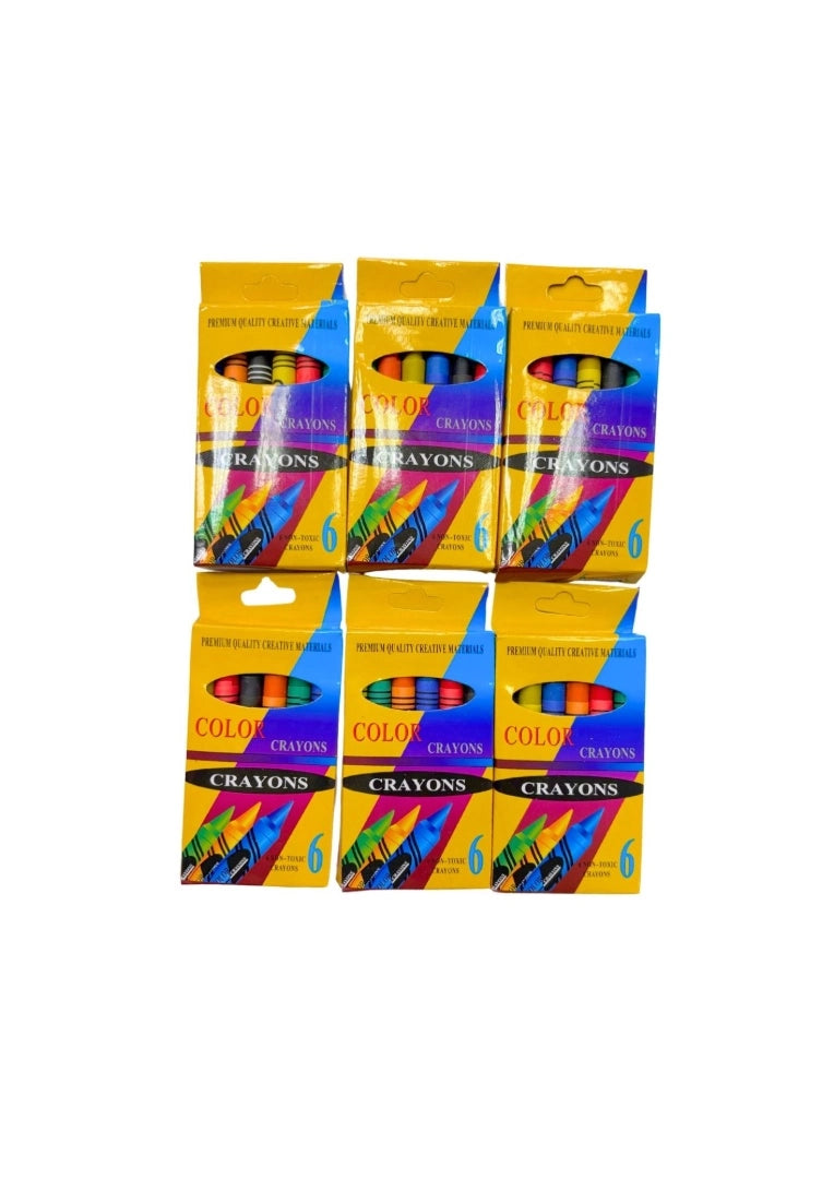 Crayones De Cera Colores X6 No Tóxicos Escolares
