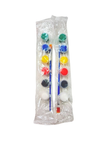 Juego de pintura acrílica lavable de 6 colores pack x12