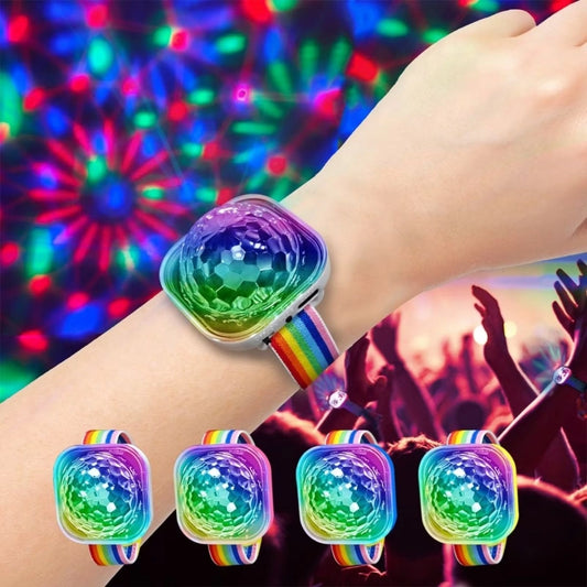 Pulsera Cotillón Disco Led Circular Carga Usb