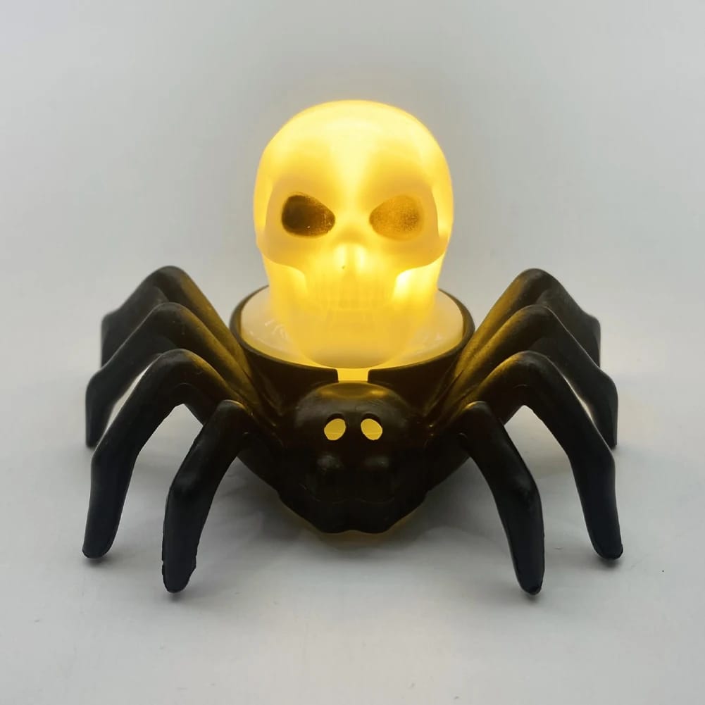 Veladora Led Forma De Araña Halloween Pack X2