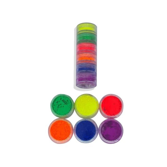 Set De 6 Pigmentos Neón Maquillaje Sombras