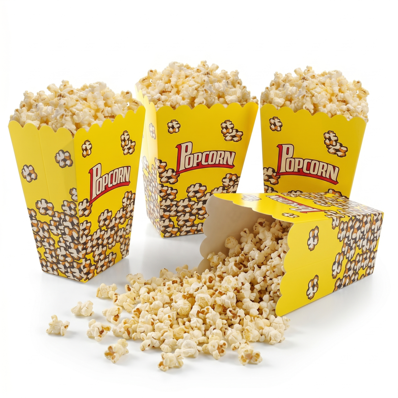 Cajas Para Popcorn De Cartón Amarillas 15cm Packx12
