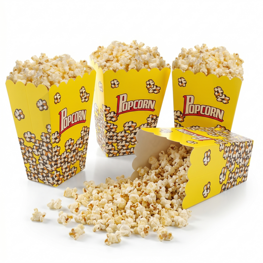 Cajas Para Popcorn De Cartón Amarillas 15cm Packx12