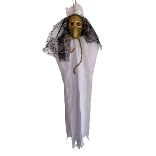 Decoración Halloween Calavera De Espuma Y Tela 25cm