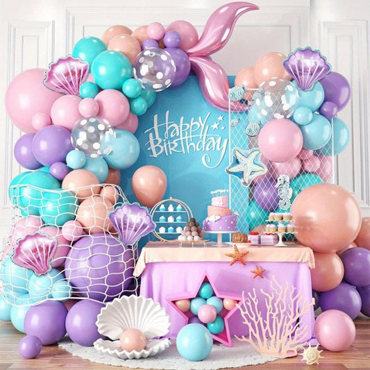 Pack De Globos De Sirena 99 Pcs Decoracion Cumple