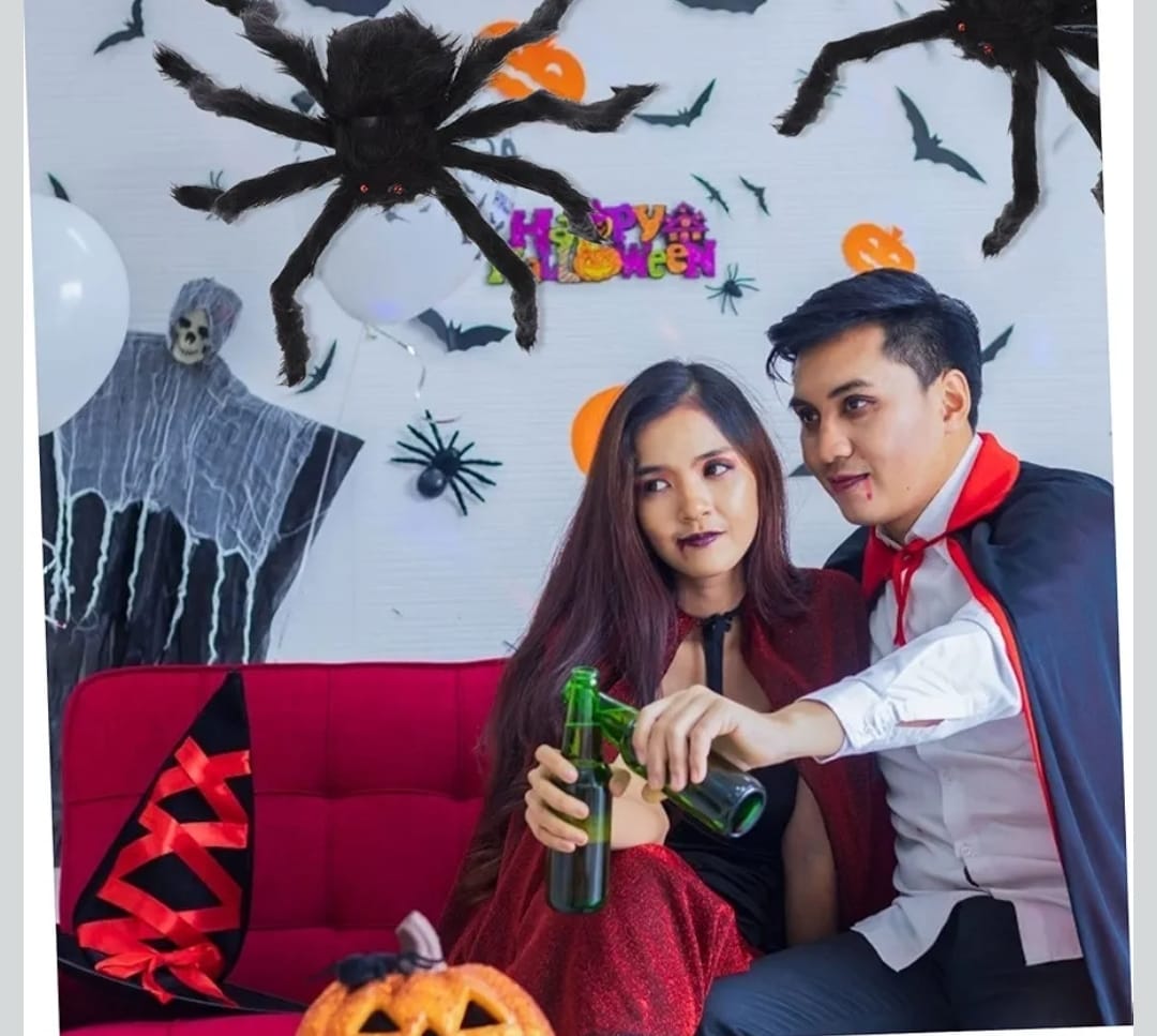 Araña Peluda Decoracion Halloween 60cm