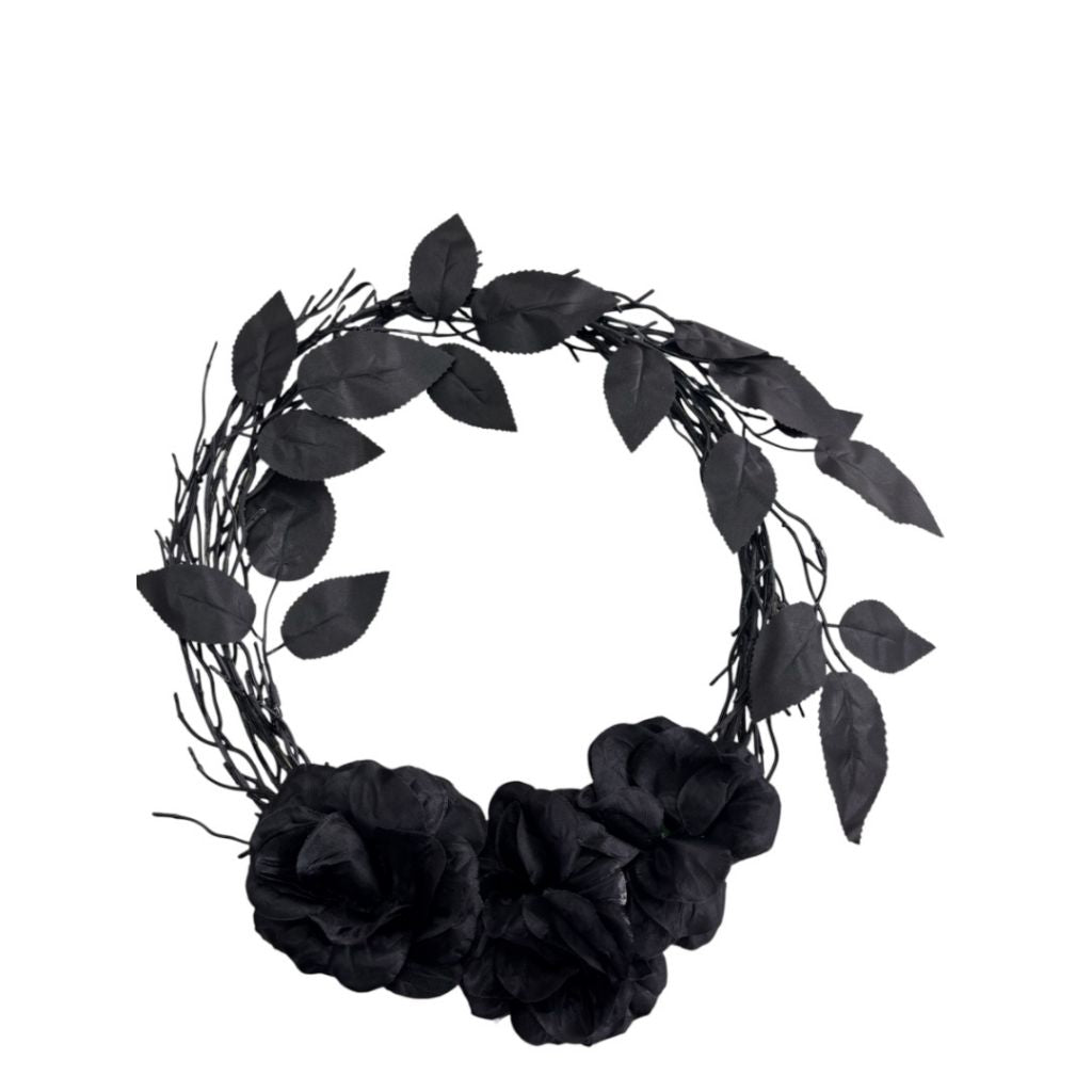 Corona Para Puerta Negra Decoracion Halloween