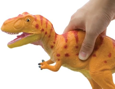 Muñeco Dinosaurio Trex Grande De Goma 28cm Naranja