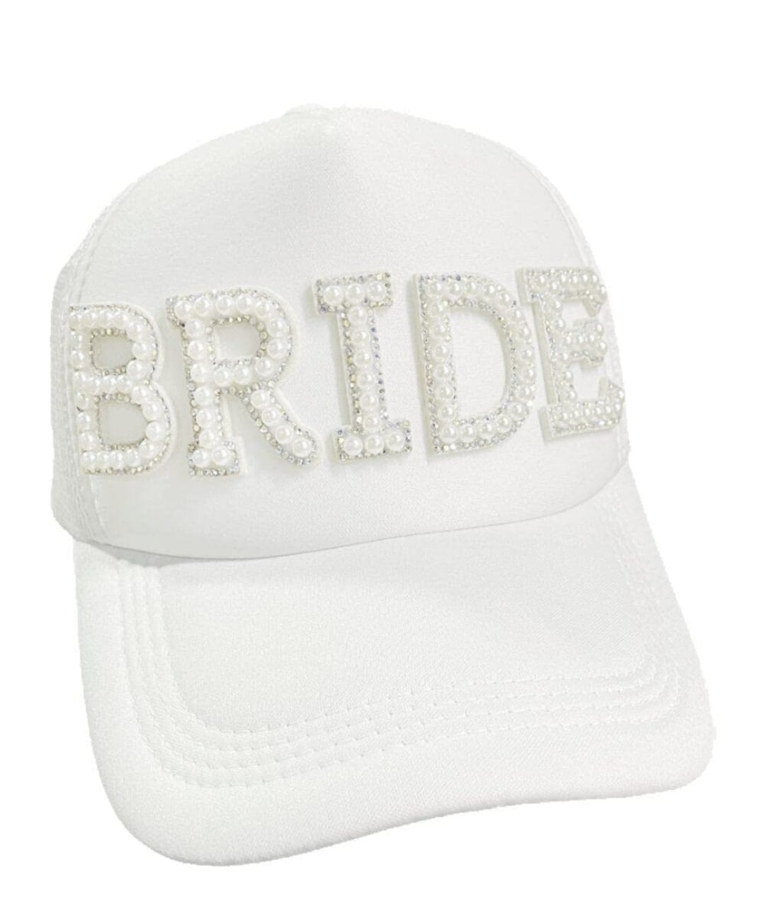 Gorro Blanco Bride Novia C Perlas Cotillón Fiestas