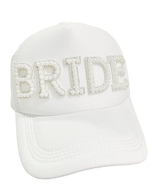 Gorro Blanco Bride Novia C Perlas Cotillón Fiestas