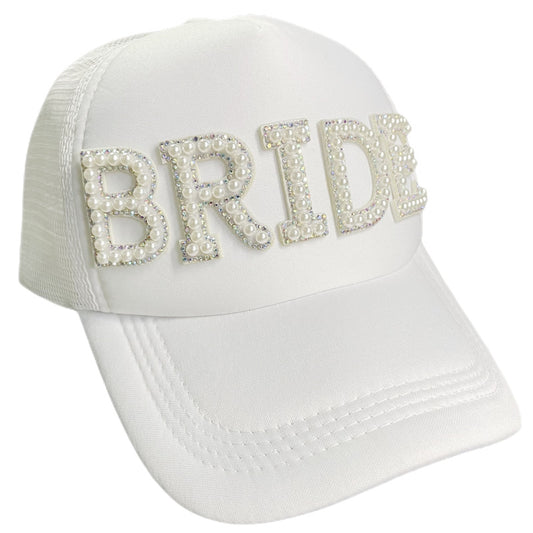 Gorro Blanco Bride Novia C Perlas Cotillón Fiestas