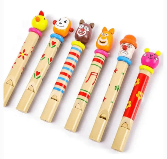 Silbato chifle en madera 11 cm con cabeza desilzante Montessori